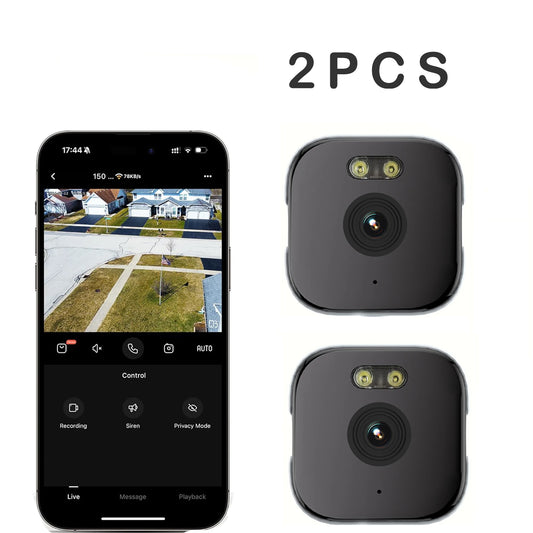 2PCS Window Camera - | 2.4/5GHz Wi-Fi | 3MP Resolution | Full-Color Night Vision